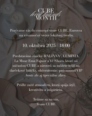 Pozývame vás na večer venovaný lokálnej tvorbe a dizajnu. Objavte značky, ktoré prinášajú originálnosť a kvalitu do...